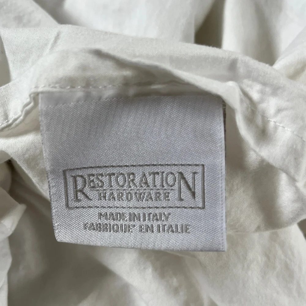 x2 Restoration Hardware Euro Italian Bordered Standard Sham Framed Border Taupe